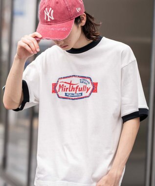 WEGO 【ユニセックス着用ITEM/MLサイズ展開】コンパクトフィットグラフィックリンガーT（SS） ホワイト