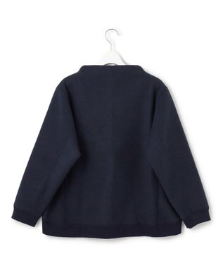 J.PRESS YORK STREET 【WOMEN】NEEDLE JERSEY ボトルネックプルオーバー ネイビー系