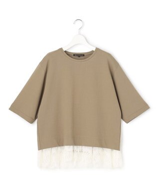 23区 【先行予約】レースヘムレイヤード コンビ カットソー オリーブ系