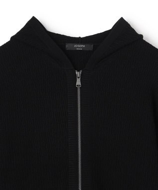 JOSEPH HOMME 【新柄】  ヴィスコースリンクス　ジップアップニットフーディー ブラック系