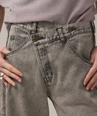 GRACE CONTINENTAL リメイクストレートデニムパンツ グレー