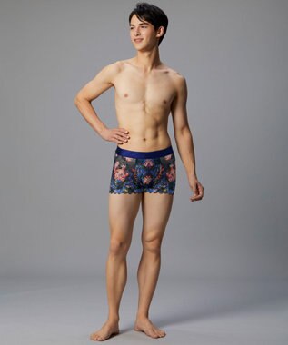 WACOAL MEN WACOAL MEN ボクサーパンツ 【レースボクサー】 フロント快適グラマラス 通気性 前閉じ 下着 メンズ WT3827 /ワコールメン グレイッシュブルー