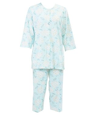Wing 【数量限定　特別価格】パジャマ　７分袖・８分丈ズボン　綿100%　花柄　ウイング／ワコール　EP8951