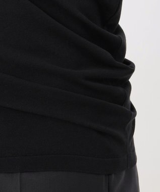 23区 【エステータ】シアーニット 5分袖ドレープ ブラック系