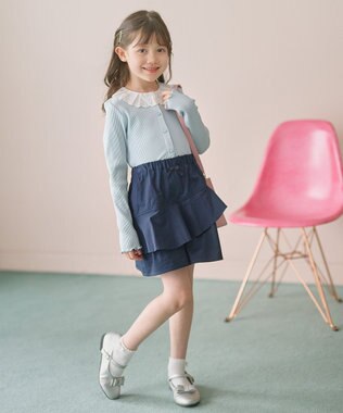 組曲 KIDS 【110-140㎝】アシンメトリーフリル キュロット ネイビー系