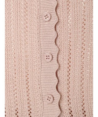 earth music&ecology ２点ＳＥＴ透かし編みカーディガン＋裾フレアスカート Pink