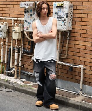 WEGO ダメージタンクトップ ホワイト