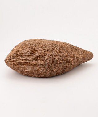 自由区 ノットハンドルラフィアトート バッグ ブラウン