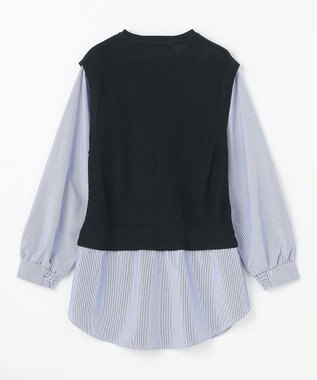 ANY 【洗濯機可】ベストドッキングブラウス ネイビー