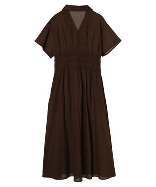 CRAFT STANDARD BOUTIQUE インド綿オープンカラーワンピース Brown