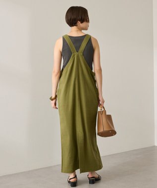 AMERICAN HOLIC 【WEB限定】リネンブレンドIラインジャンパースカート Khaki