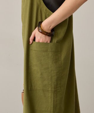 AMERICAN HOLIC 【WEB限定】リネンブレンドIラインジャンパースカート Khaki