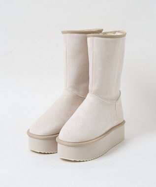 WEGO 【暖かい】2wayムートンタッチブーツ ライトベージュ