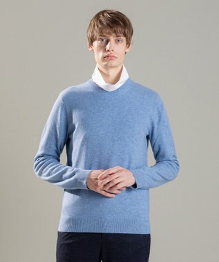 JOSEPH HOMME ピュアカシミヤ　クルーネックニット スカイブルー系