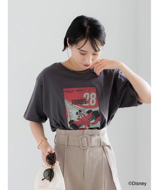 Te chichi 【Disney】MICKEY/フロントプリントTシャツ チャコールグレー