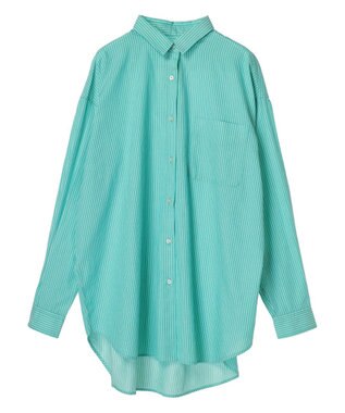 AMERICAN HOLIC ＵＶカット加工バックタックシャツチュニック Stripe Green
