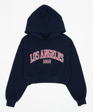 WEGO グラフィックショートプルパーカー ネイビー