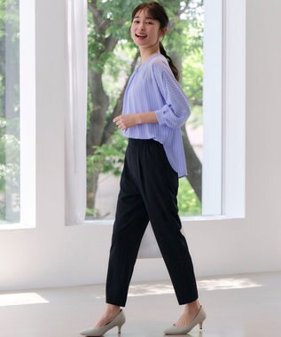 ANY SIS S 【接触冷感・UVカット・吸水速乾】サラキレイ テーパード パンツ ネイビー