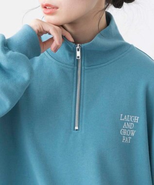 WEGO ハーフジップBIGスウェット ブルーその他