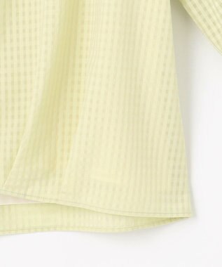 J.PRESS LADIES 【洗える】コットンブレンドチェック バンドカラー カットソー ライム系