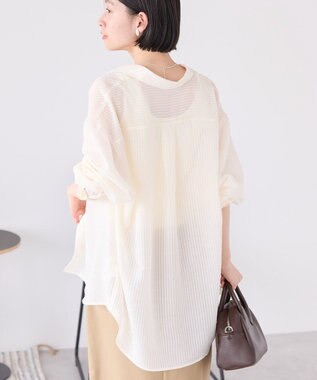 AMERICAN HOLIC シャドーストライプオーバーシャツ Off White