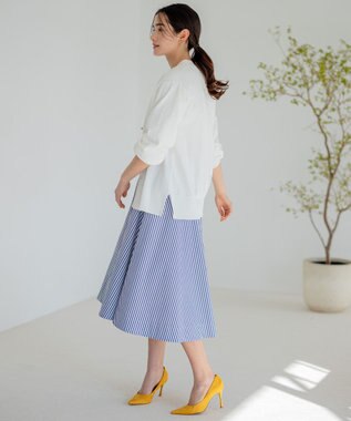 組曲 【洗える】C/Nyブロード スカート ネイビー系1