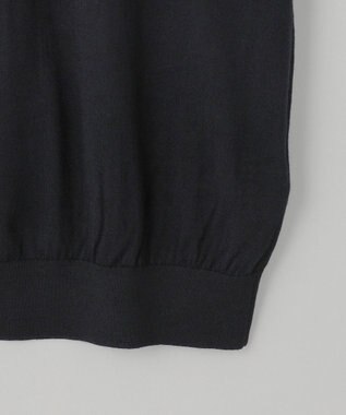 GOTAIRIKU オリジナル設計【洗える/チクチクしにくい/ピリングしにくい】イタリア糸 ハイゲージ  ニットポロ_WOOL100% ブラック系