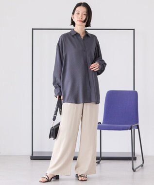 AMERICAN HOLIC シャドーストライプオーバーシャツ Charcoal Gray