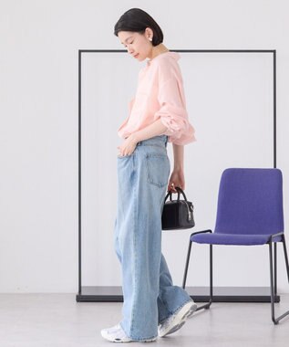 AMERICAN HOLIC シャドーストライプオーバーシャツ Peach