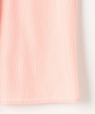 自由区 L ドレープブロードタック ブラウス ピンク×白ライン