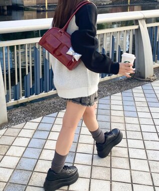 WEGO チャーム付きボストンバッグ ワイン