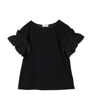 earth music&ecology フリルスリーブカットソー Off White