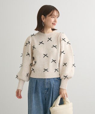 Green Parks ・ＡＮＤＳＥＡＲＣＨ　メニーリボンニットプルオーバー Beige