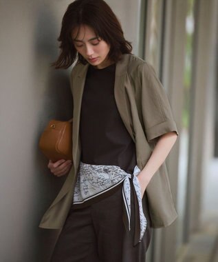 23区 L 【見上愛さん着用】シアータンブラー ハーフスリーブ ダブルジャケット ブラウン系