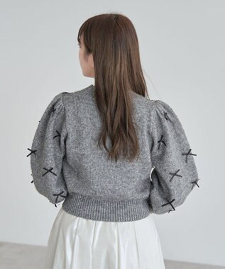 Green Parks ・ＡＮＤＳＥＡＲＣＨ　メニーリボンニットプルオーバー Charcoal Gray