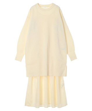 Green Parks ＳＥＴ２点　ニットチュニック＋キャミワンピース Ecru