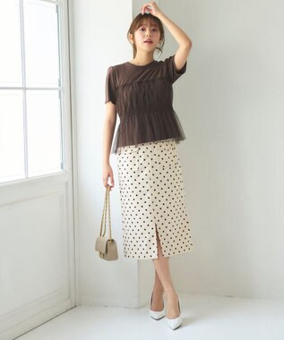 Feroux 【新色追加・洗える】パールポイントフラップ スカート アイボリー系9