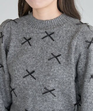 Green Parks ・ＡＮＤＳＥＡＲＣＨ　メニーリボンニットプルオーバー Charcoal Gray