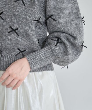 Green Parks ・ＡＮＤＳＥＡＲＣＨ　メニーリボンニットプルオーバー Charcoal Gray