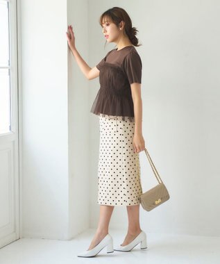 Feroux 【新色追加・洗える】パールポイントフラップ スカート アイボリー系9