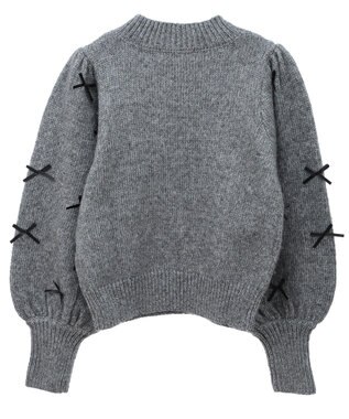 Green Parks ・ＡＮＤＳＥＡＲＣＨ　メニーリボンニットプルオーバー Charcoal Gray