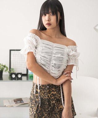 WEGO 2WAYドロストブラウス ホワイト