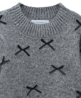 Green Parks ・ＡＮＤＳＥＡＲＣＨ　メニーリボンニットプルオーバー Charcoal Gray