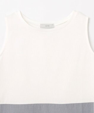 ANY L 【洗濯機可】ラウンドヘムコンビインナー オフ×ストライプ