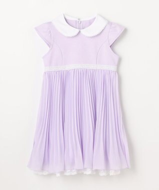 ANY KIDS 【2点セット】リボンボレロジャケット+シフォンプリーツ ワンピース ラベンダー