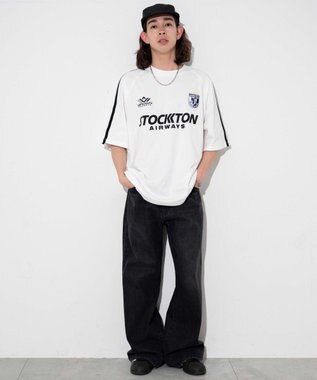 WEGO 【ユニセックス着用ITEM/手洗い可/MLサイズ】ラインゲームロゴT ホワイト