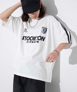 WEGO 【ユニセックス着用ITEM/手洗い可/MLサイズ】ラインゲームロゴT ホワイト