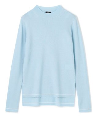 JOSEPH 【洗える】ウールリブ　ラウンドネックニット Arctic