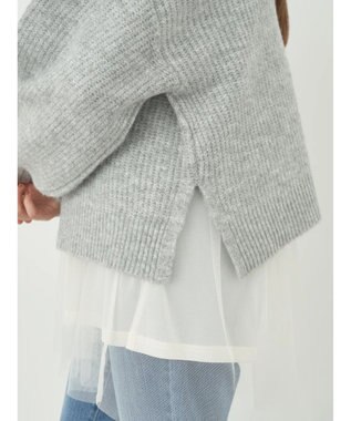 earth music&ecology ＦＬＵＦＦＹハイネックプルオーバー Light Gray Mixture