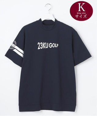 23区GOLF 【MEN/キングサイズ】ライトニット モックネック ネイビー系